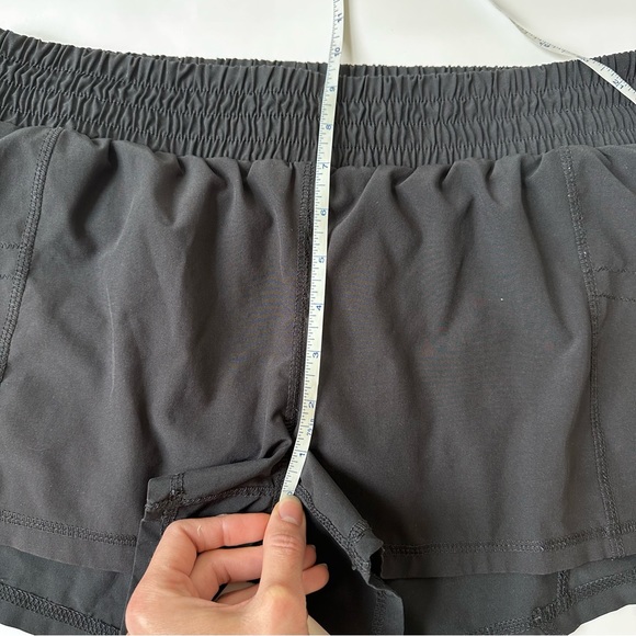 [SOLD] Black Low Waisted Nylon Athletic Track Shorts with Built-in Liner - Picture 4 of 9